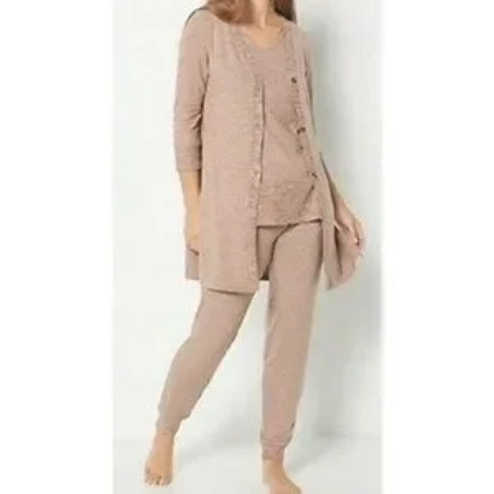 NEW Cuddl Duds Seriously Soft Sweater Knit 3 Pc Lounge Set, 2XT